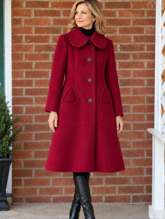 Pierre Cardin Jackets & Blazers - Pierre Cardin VTG Rare Saks Fifth Mod Coat Teardrop pockets Burgundy Small